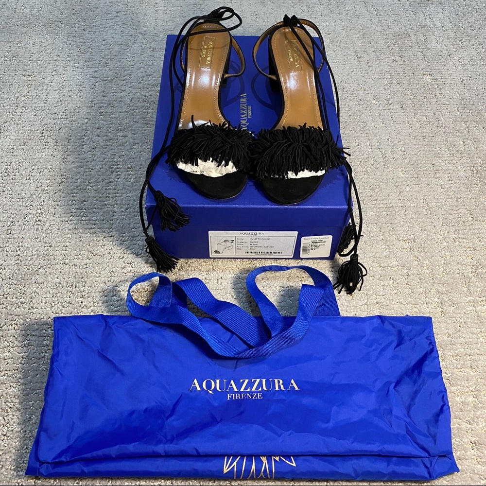 Black Aquazzura “wild thing” sandals. Size 38.5